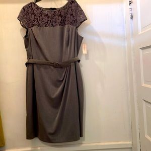 Beautiful classic lace top dress charcoal gray never worn size 20W